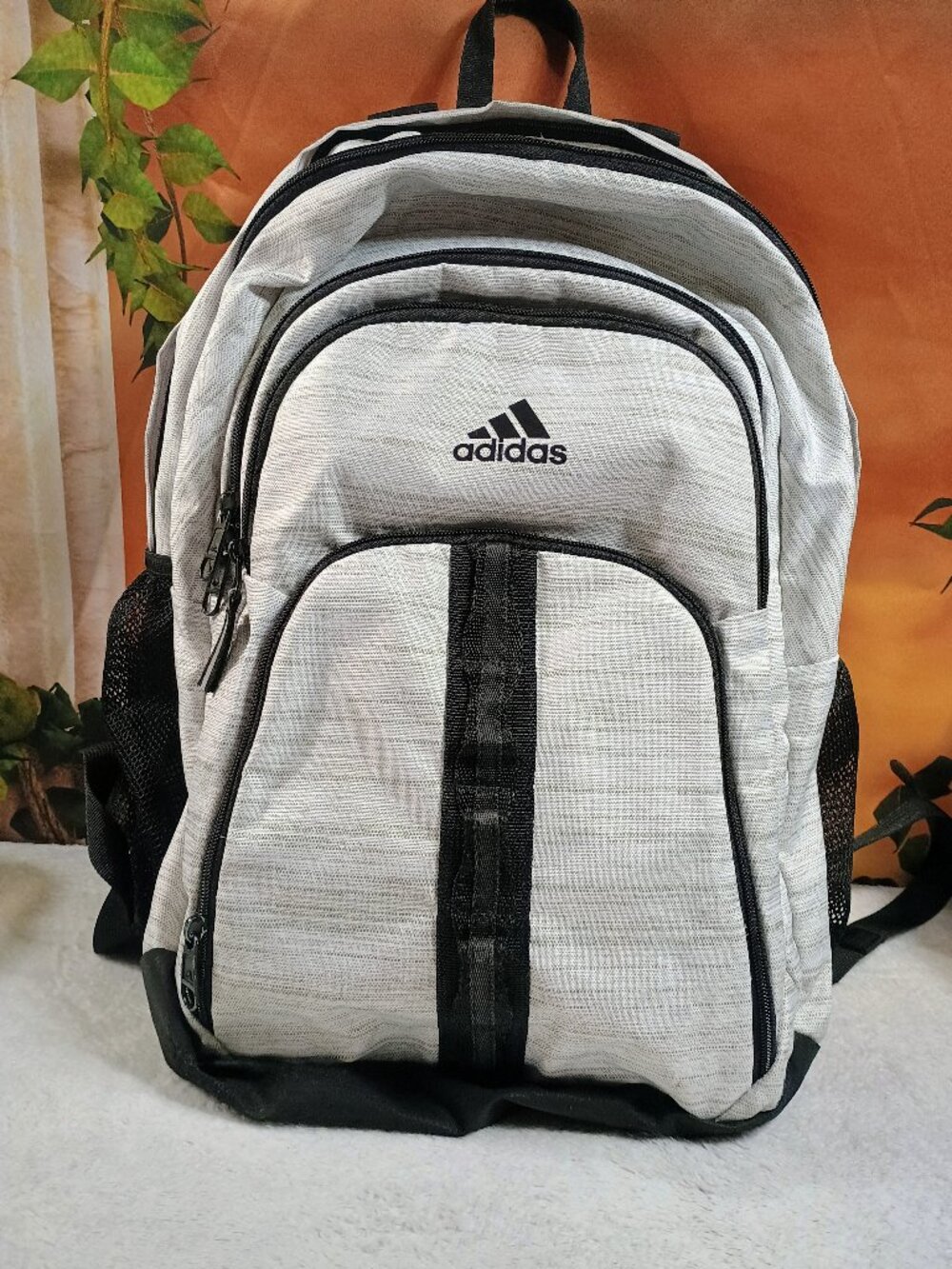 VGUC Adidas Heather Gray & Black Laptop School Backpack Travel Daypack